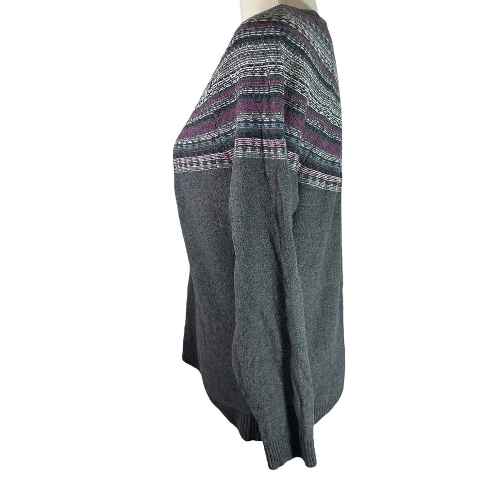 J. Jill Gray and Purple Striped Sweater - Picture 5 of 6